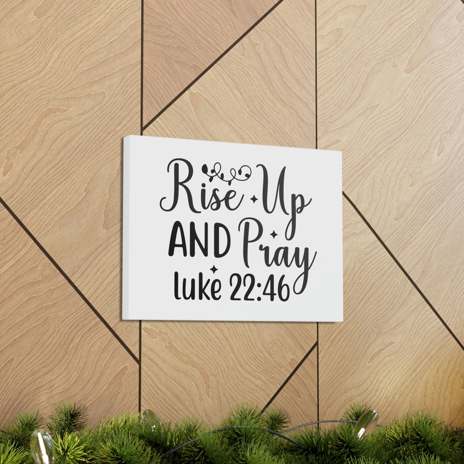 Scripture Walls Rise Up Luke 22:46 Bible Verse Canvas Christian Wall Art Ready to Hang Unframed-Express Your Love Gifts