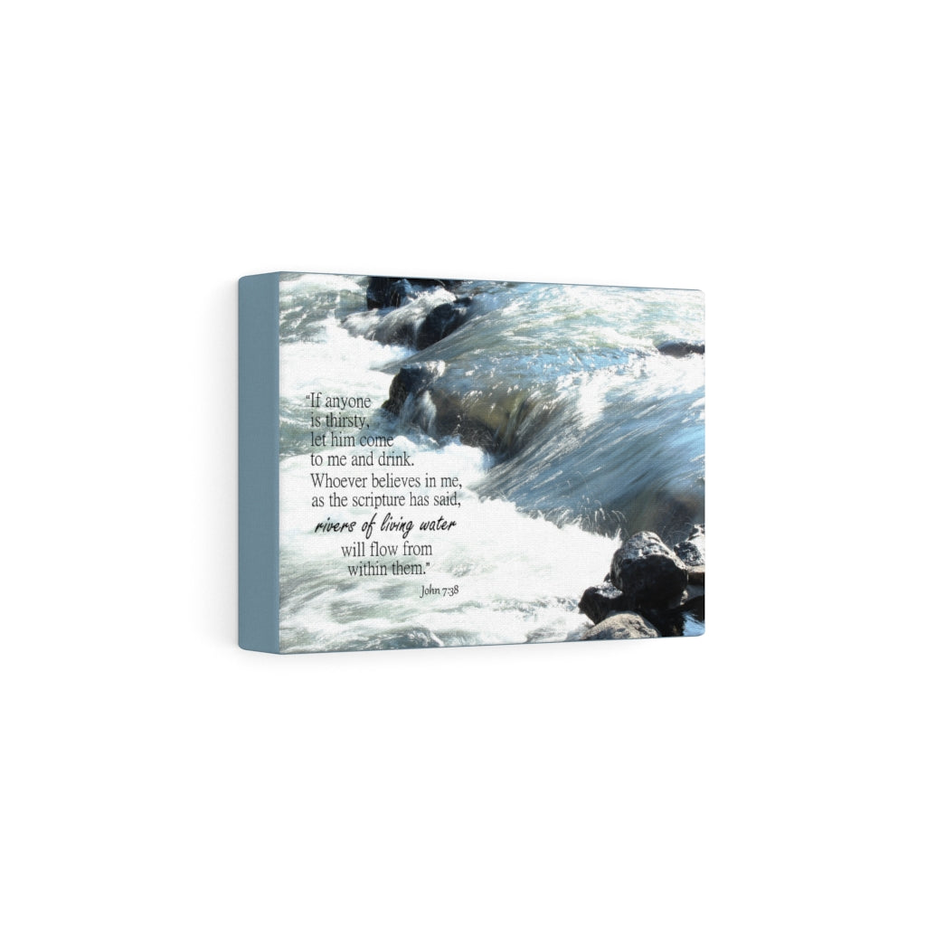 Scripture Walls Rivers Of Living Water John 7:38 Bible Verse Canvas Christian Wall Art Ready to Hang Unframed-Express Your Love Gifts