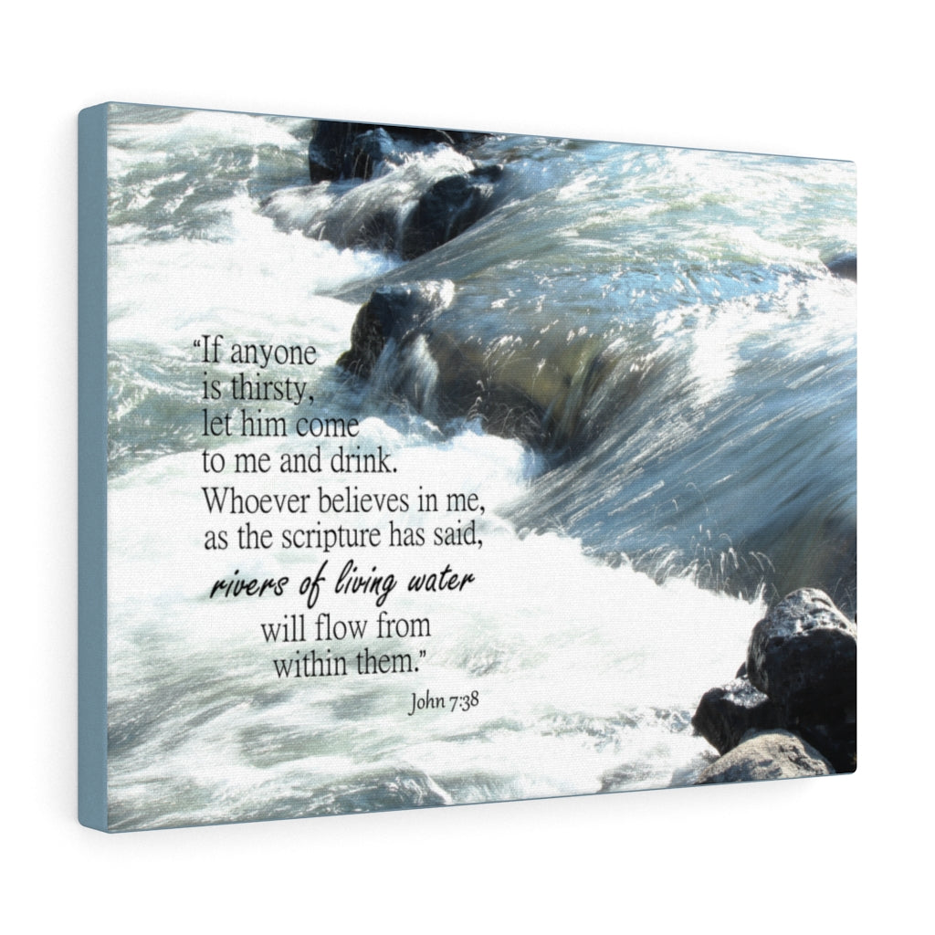 Scripture Walls Rivers Of Living Water John 7:38 Bible Verse Canvas Christian Wall Art Ready to Hang Unframed-Express Your Love Gifts