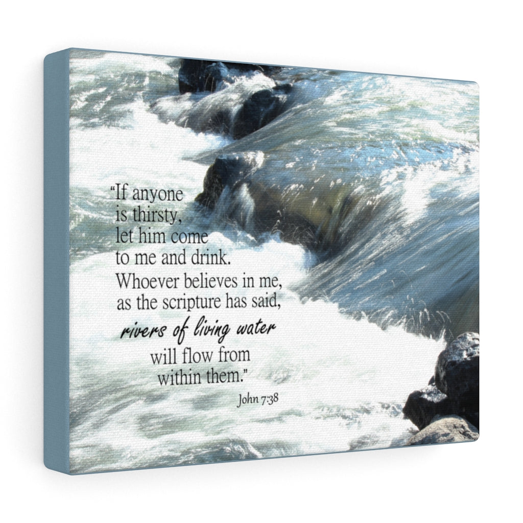 Scripture Walls Rivers Of Living Water John 7:38 Bible Verse Canvas Christian Wall Art Ready to Hang Unframed-Express Your Love Gifts