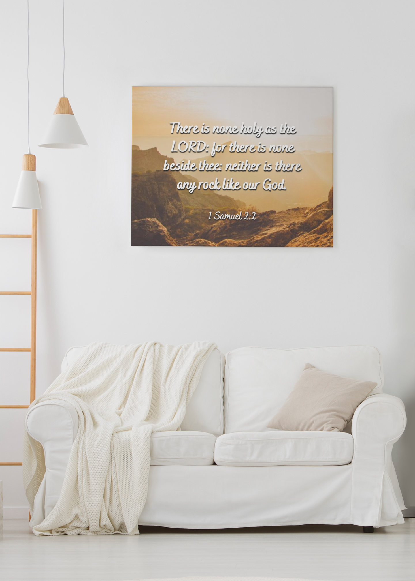 Scripture Walls Rock 1 Samuel 2:2 Bible Verse Canvas Christian Wall Art Ready to Hang Unframed-Express Your Love Gifts
