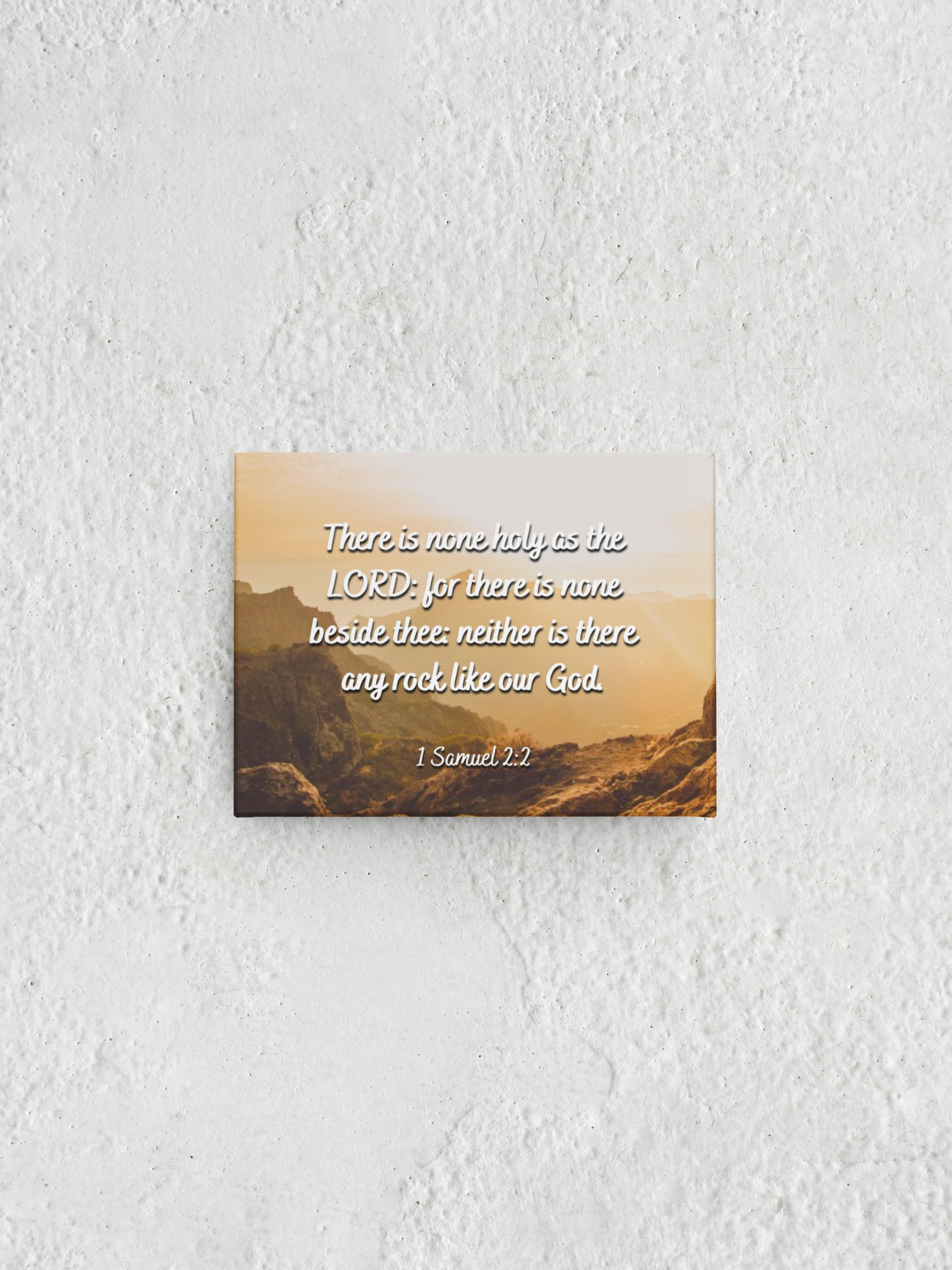 Scripture Walls Rock 1 Samuel 2:2 Bible Verse Canvas Christian Wall Art Ready to Hang Unframed-Express Your Love Gifts