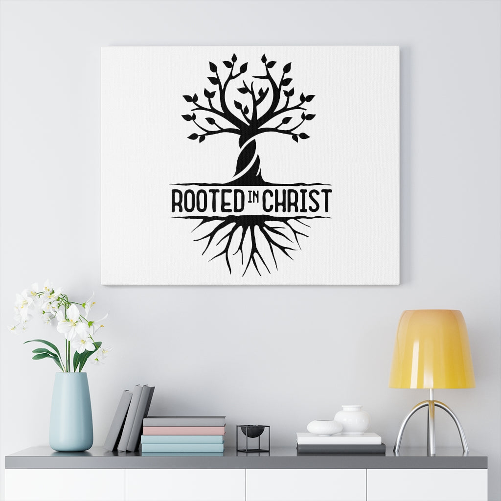 Scripture Walls Rooted In Christ Tree Bible Verse Canvas Christian Wall Art Ready to Hang Unframed-Express Your Love Gifts