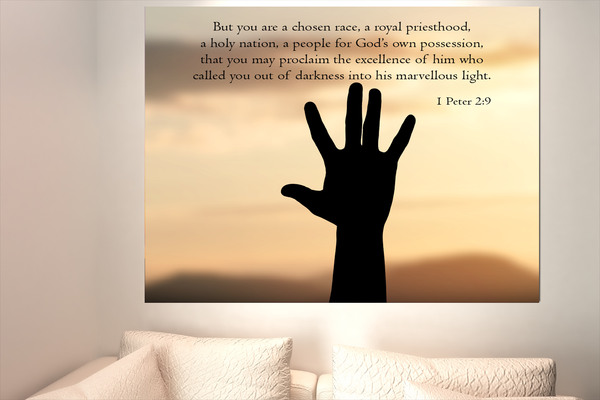 Scripture Walls Royal Priesthood 1 Peter 2:9 Bible Verse Canvas Christian Wall Art Ready to Hang Unframed-Express Your Love Gifts