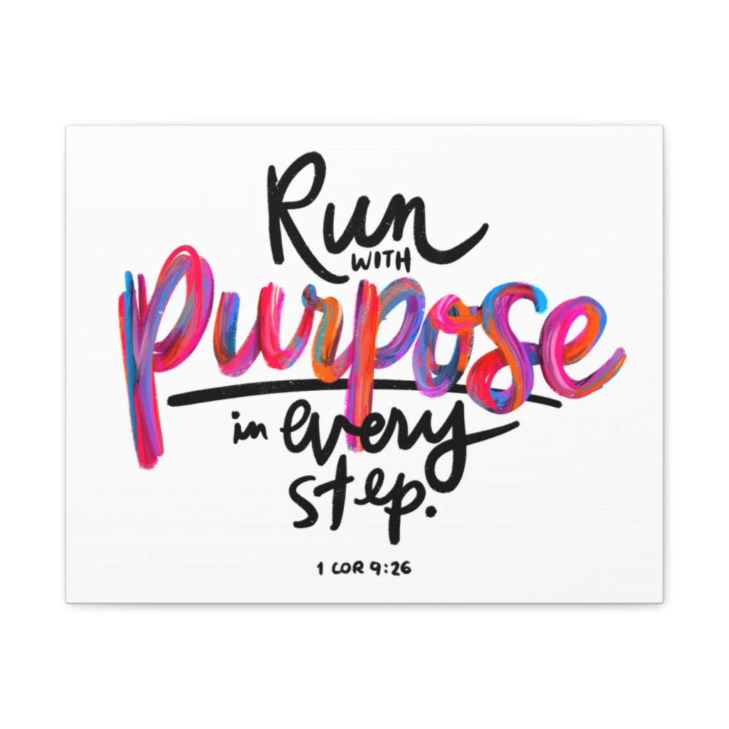 Scripture Walls Run With Purpose 1 Corinthians 9:26 Bible Verse Canvas Christian Wall Art Ready to Hang Unframed-Express Your Love Gifts