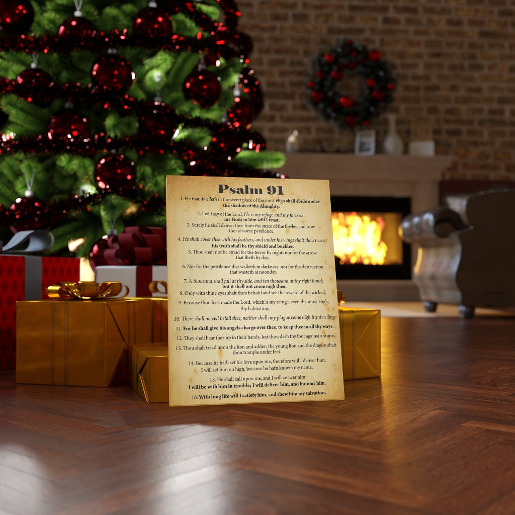 Scripture Walls Psalm 91 Safe In God's Hands Bible Chapter Canvas Christian Wall Art Ready to Hang Unframed-Express Your Love Gifts