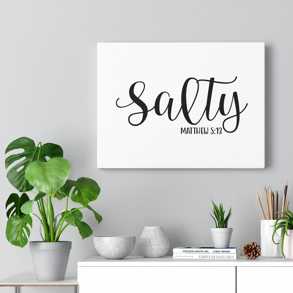 Scripture Walls Salty Matthew 5:13 Bible Verse Canvas Christian Wall Art Ready to Hang Unframed-Express Your Love Gifts