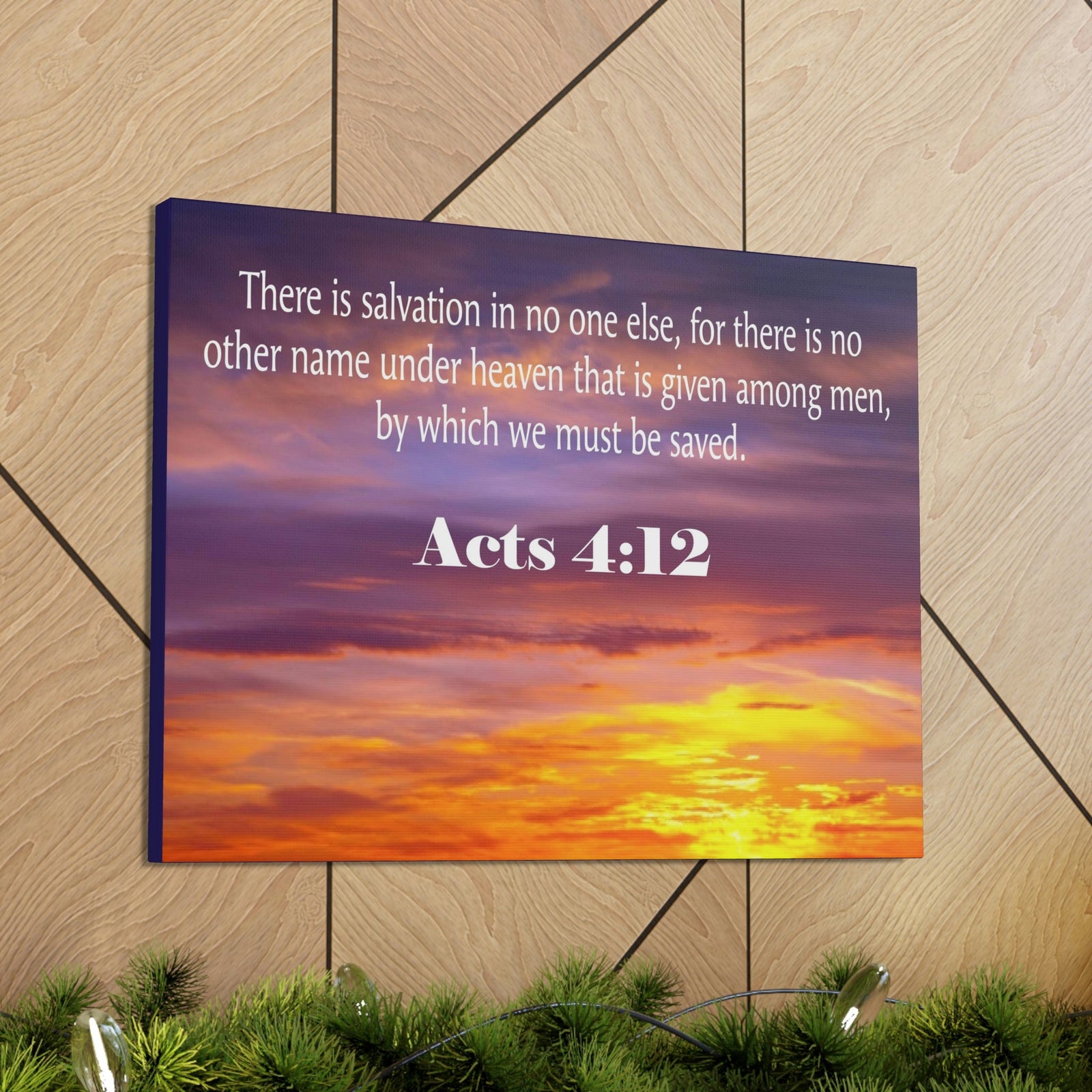 Scripture Walls Salvation Acts 4:12 Bible Verse Canvas Christian Wall Art Ready to Hang Unframed-Express Your Love Gifts