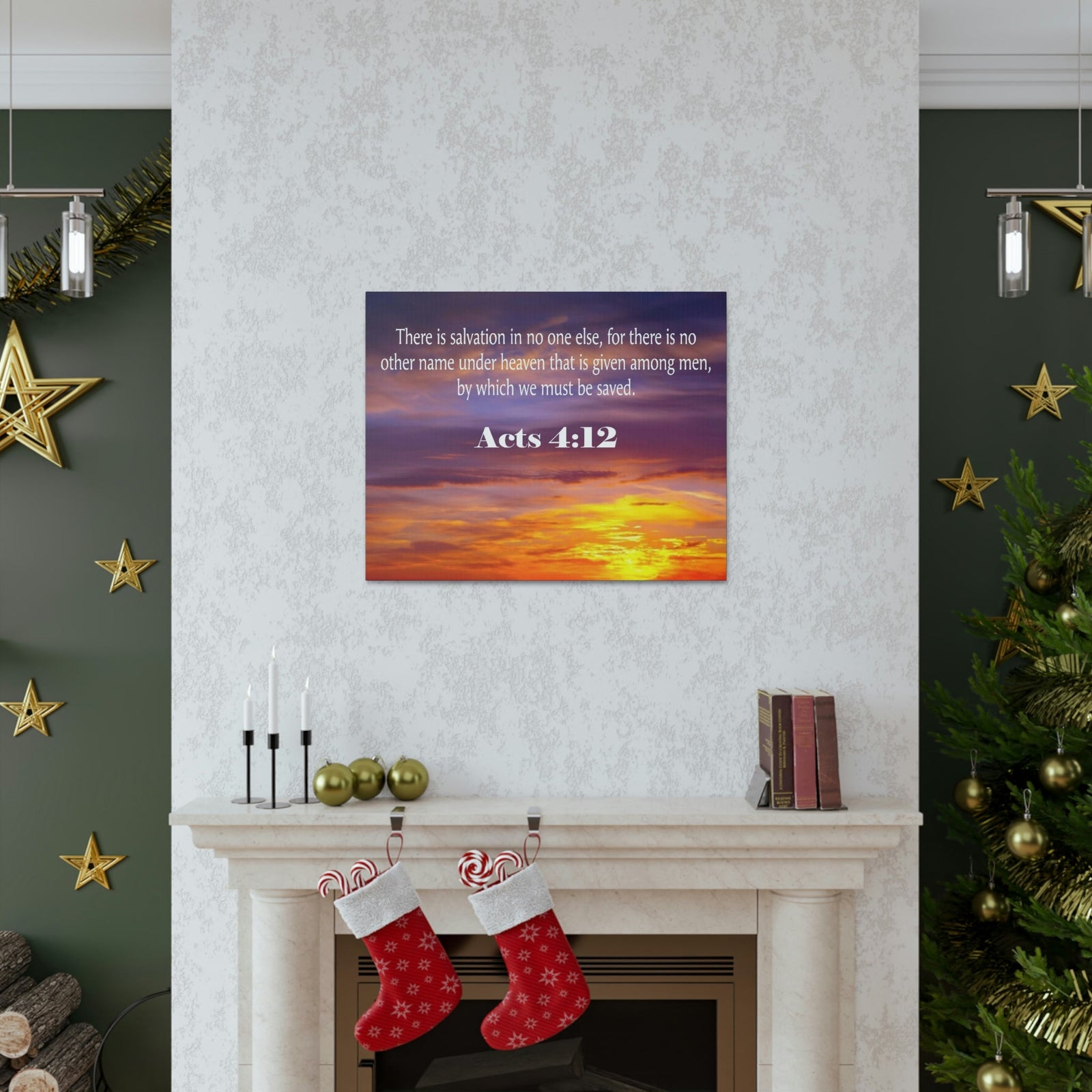 Scripture Walls Salvation Acts 4:12 Bible Verse Canvas Christian Wall Art Ready to Hang Unframed-Express Your Love Gifts