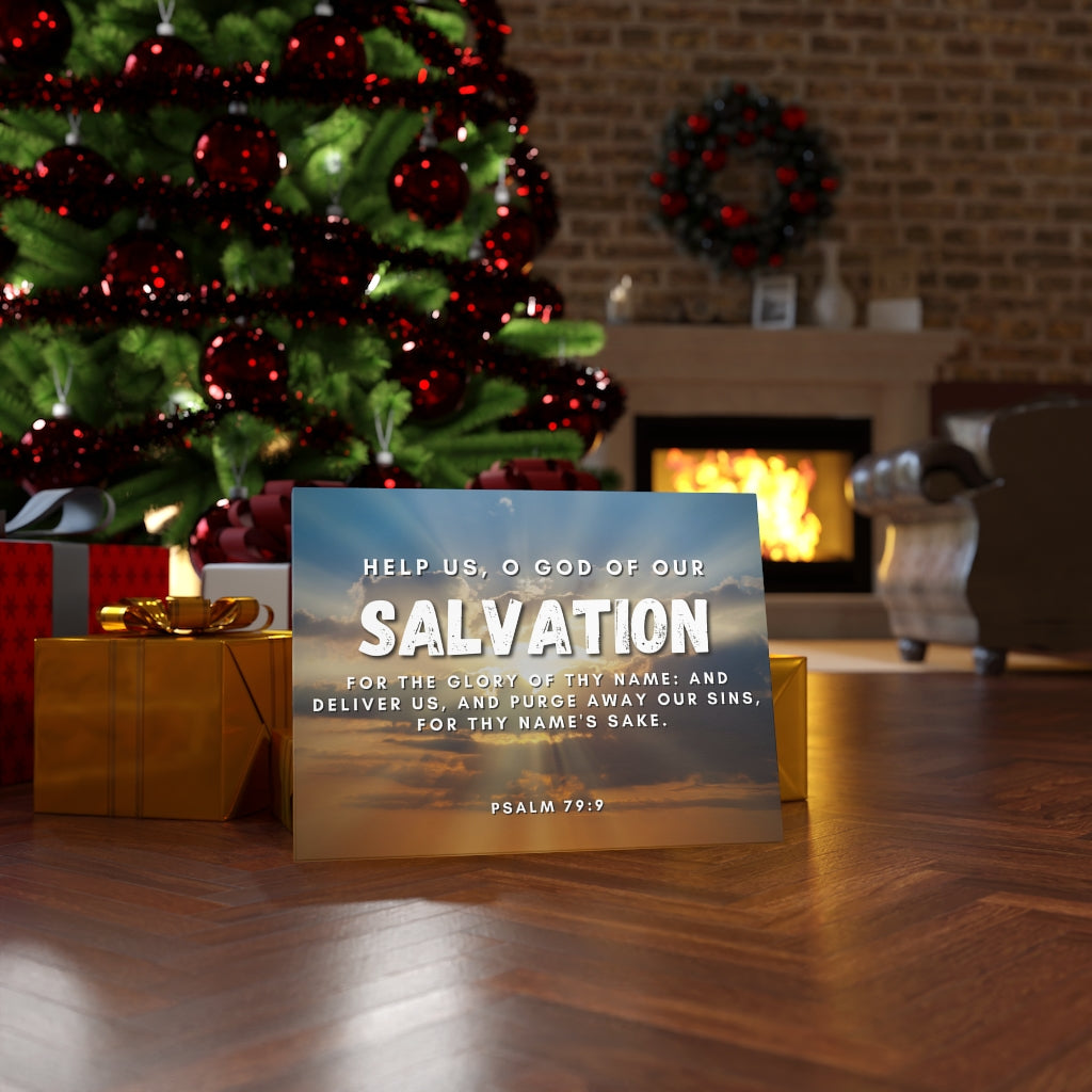 Scripture Walls Salvation Psalm 79:9 Bible Verse Canvas Christian Wall Art Ready to Hang Unframed-Express Your Love Gifts