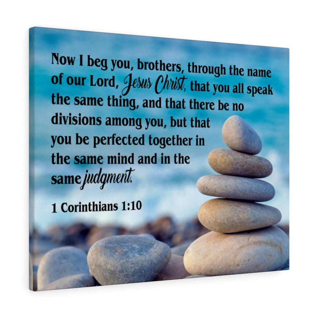 Scripture Walls Same Judgment Corinthians 1:10 Scripture Bible Verse Canvas Christian Wall Art Ready to Hang Unframed-Express Your Love Gifts