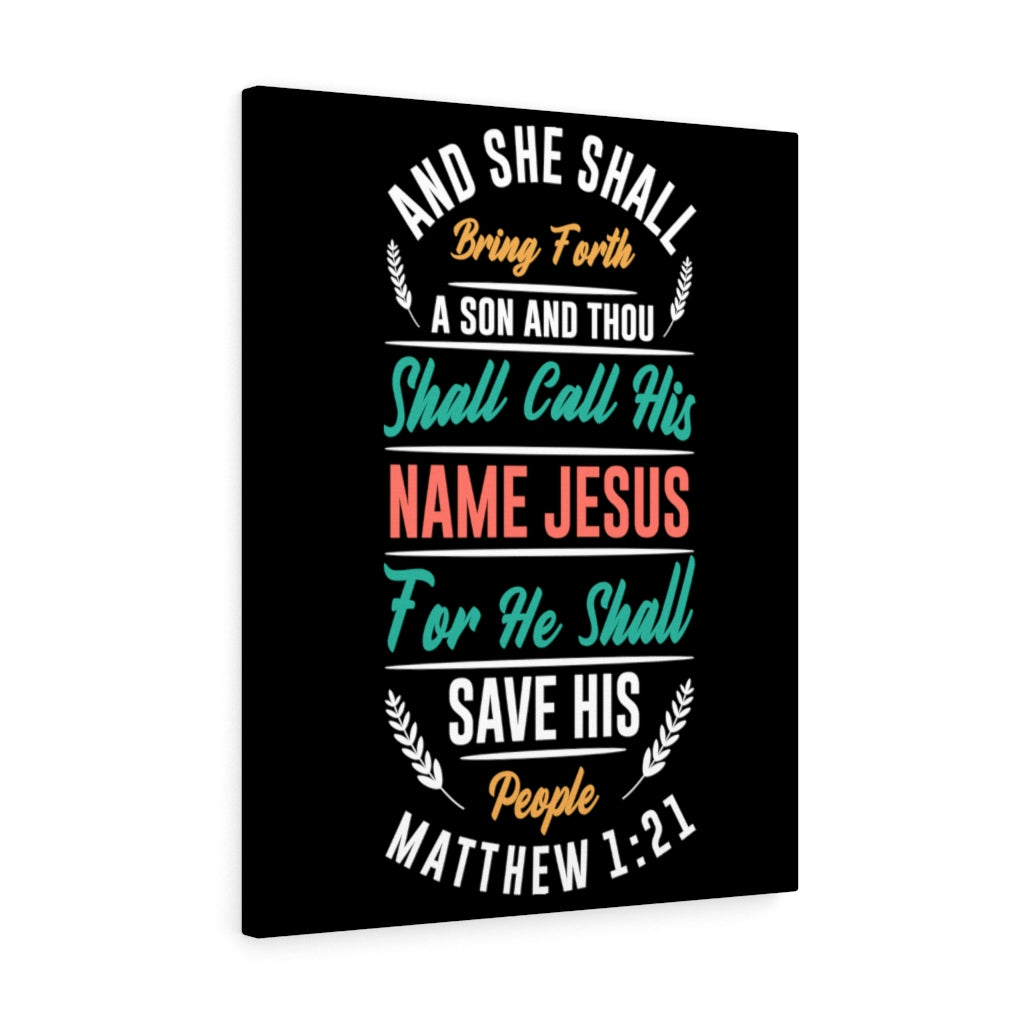 Scripture Walls Save His People Matthew 1:21 Bible Verse Canvas Christian Wall Art Ready to Hang Unframed-Express Your Love Gifts