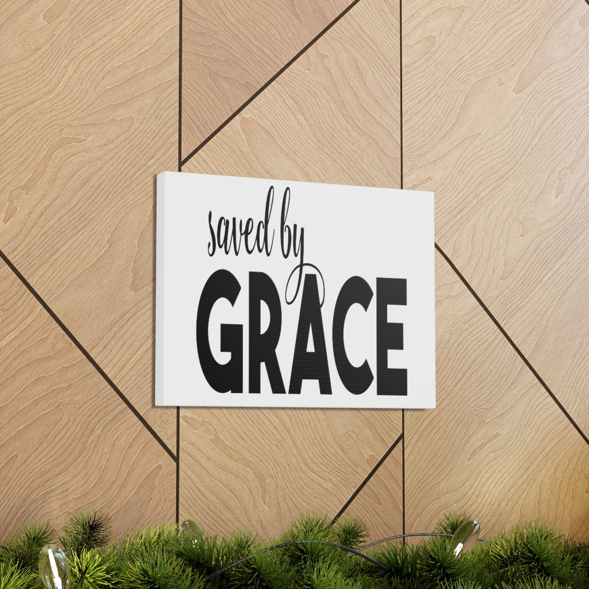 Scripture Walls Saved By Grace Ephesians 2:8-9 Bold Christian Wall Art Print Ready to Hang Unframed-Express Your Love Gifts