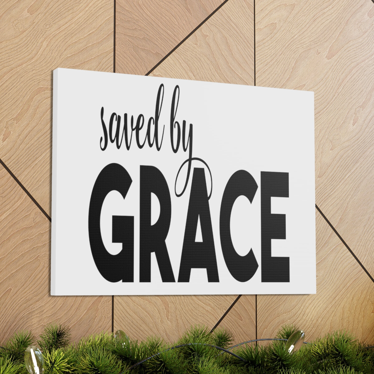 Scripture Walls Saved By Grace Ephesians 2:8-9 Bold Christian Wall Art Print Ready to Hang Unframed-Express Your Love Gifts