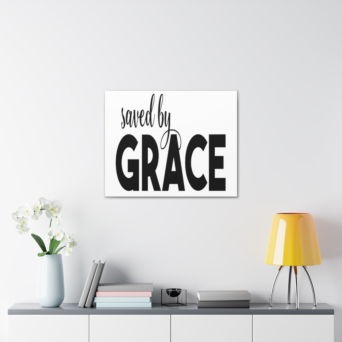 Scripture Walls Saved By Grace Ephesians 2:8-9 Bold Christian Wall Art Print Ready to Hang Unframed-Express Your Love Gifts