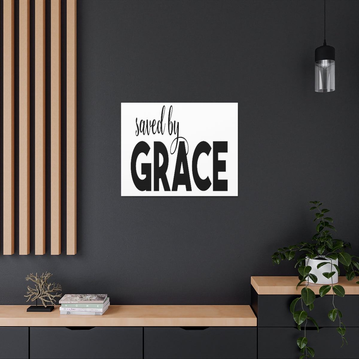 Scripture Walls Saved By Grace Ephesians 2:8-9 Bold Christian Wall Art Print Ready to Hang Unframed-Express Your Love Gifts