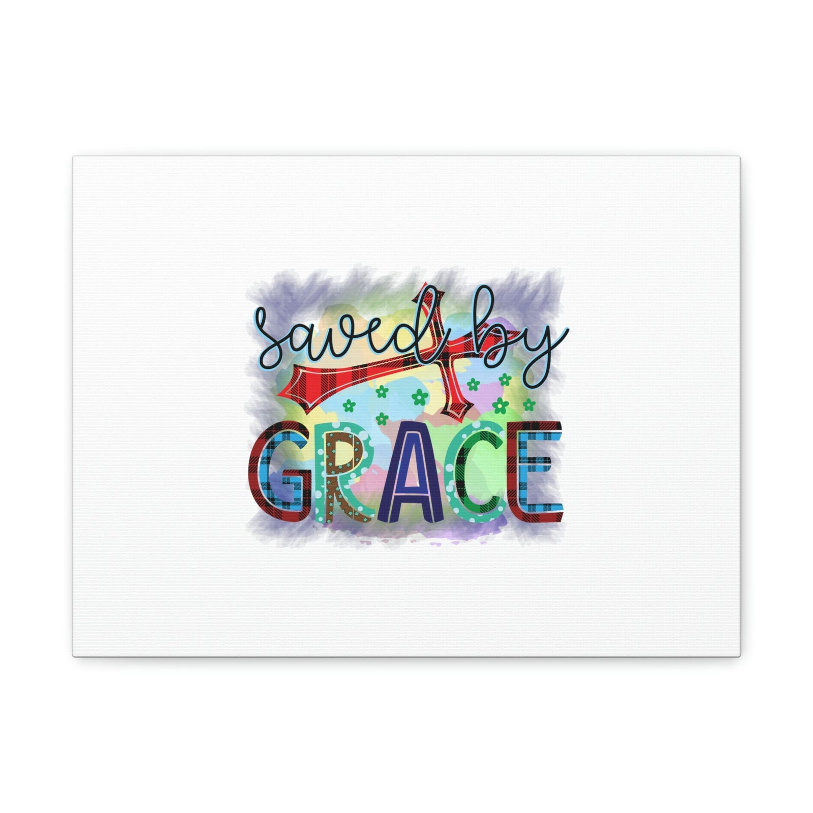 Scripture Walls Saved By Grace Ephesians 2:8-9 Gray Square Christian Wall Art Bible Verse Print Ready to Hang Unframed-Express Your Love Gifts