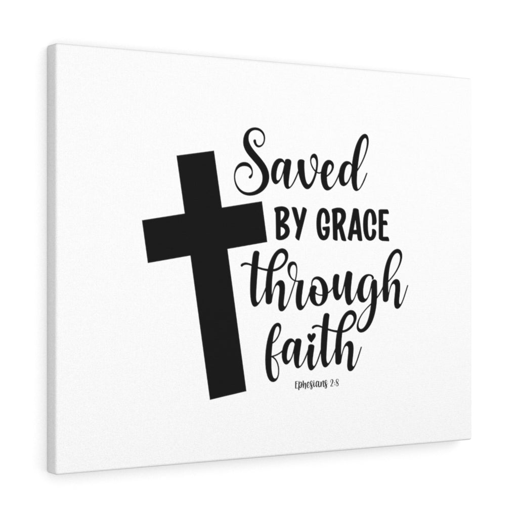 Scripture Walls Saved By Grace Ephesians 2:8 Bible Verse Canvas Christian Wall Art Ready to Hang Unframed-Express Your Love Gifts