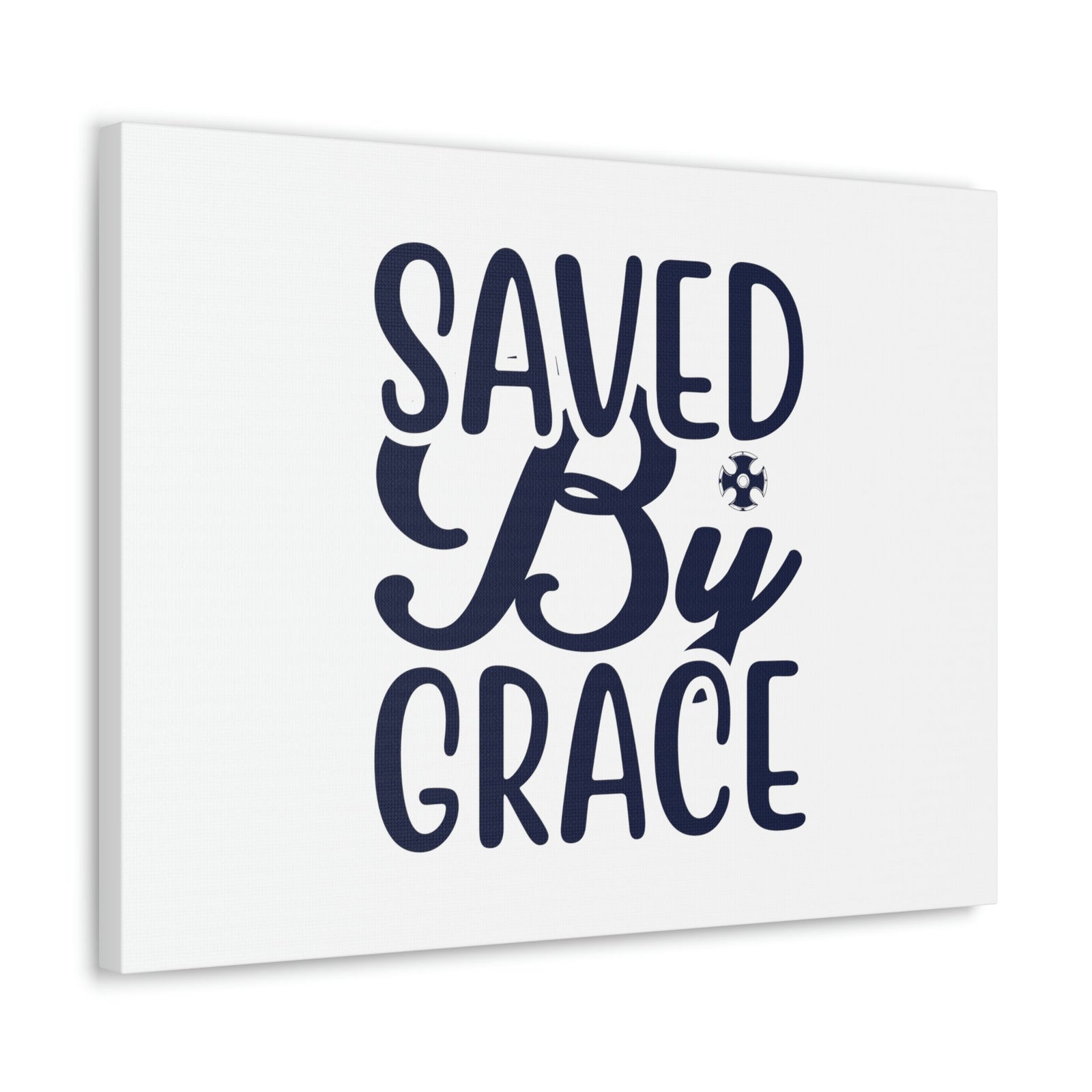 Scripture Walls Saved By Grace Ephesians 2:8 Blue Christian Wall Art Bible Verse Print Ready to Hang Unframed-Express Your Love Gifts