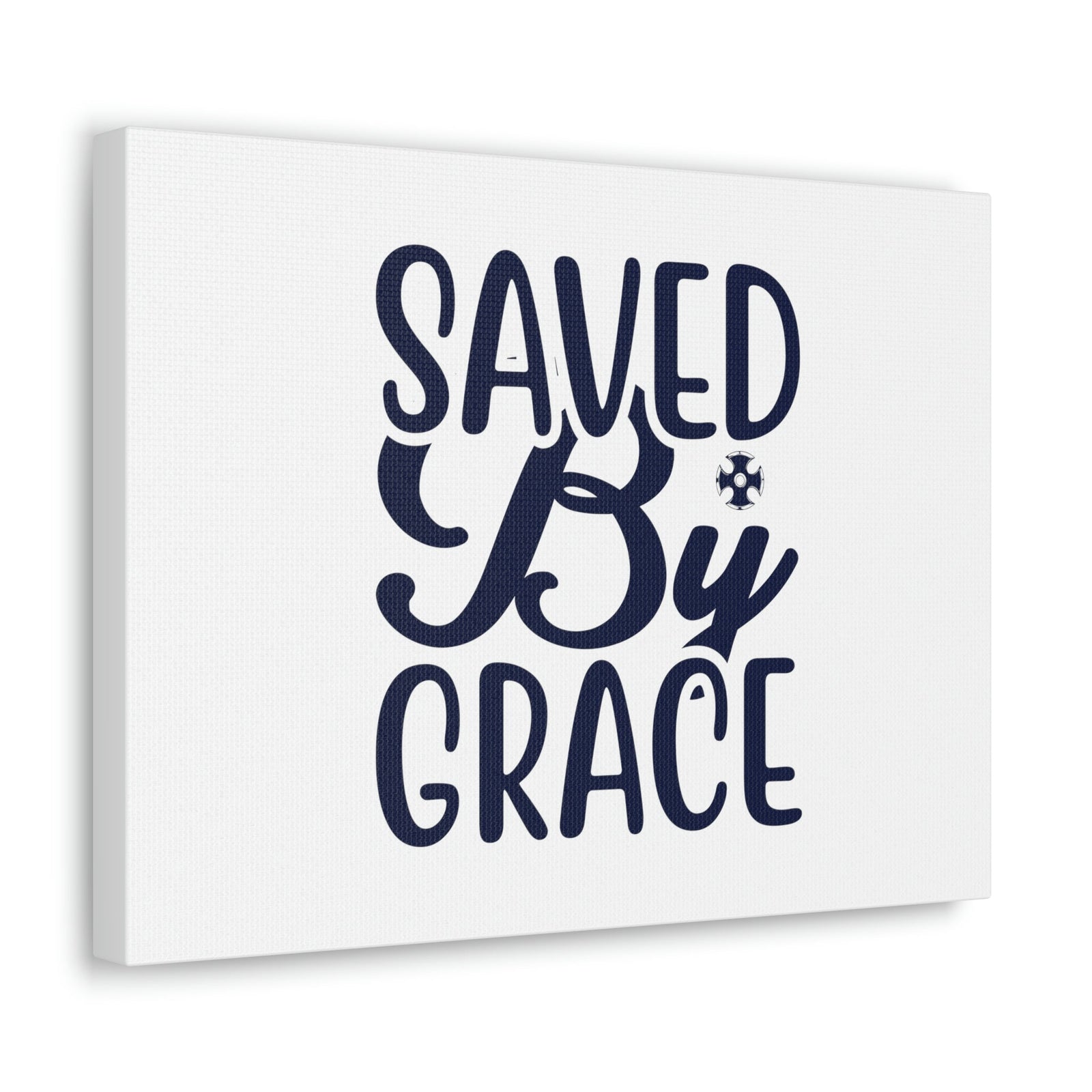 Scripture Walls Saved By Grace Ephesians 2:8 Blue Christian Wall Art Bible Verse Print Ready to Hang Unframed-Express Your Love Gifts