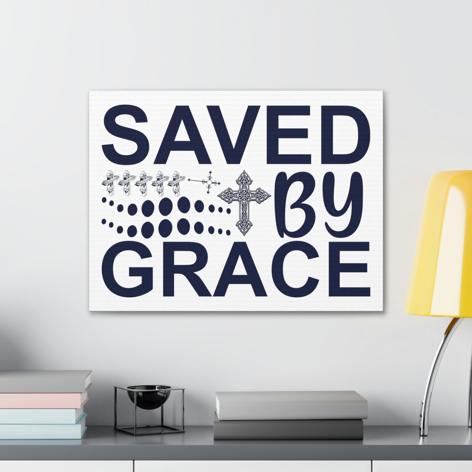 Scripture Walls Saved By Grace Ephesians 2:8 Christian Wall Art Print Ready to Hang Unframed-Express Your Love Gifts