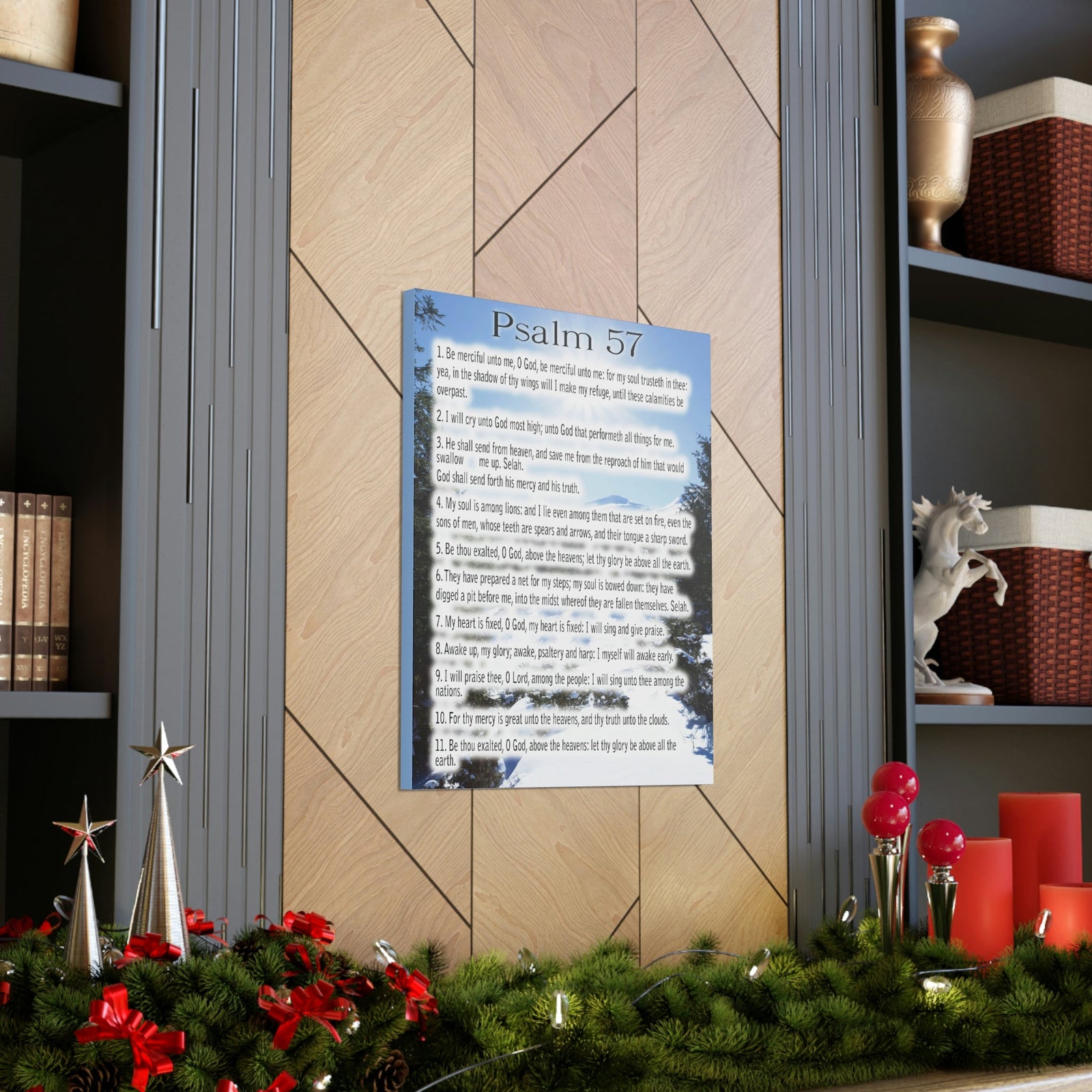 Scripture Walls Saved By Your Mercy Psalm 57:1 Christian Wall Art Print Ready to Hang Unframed-Express Your Love Gifts