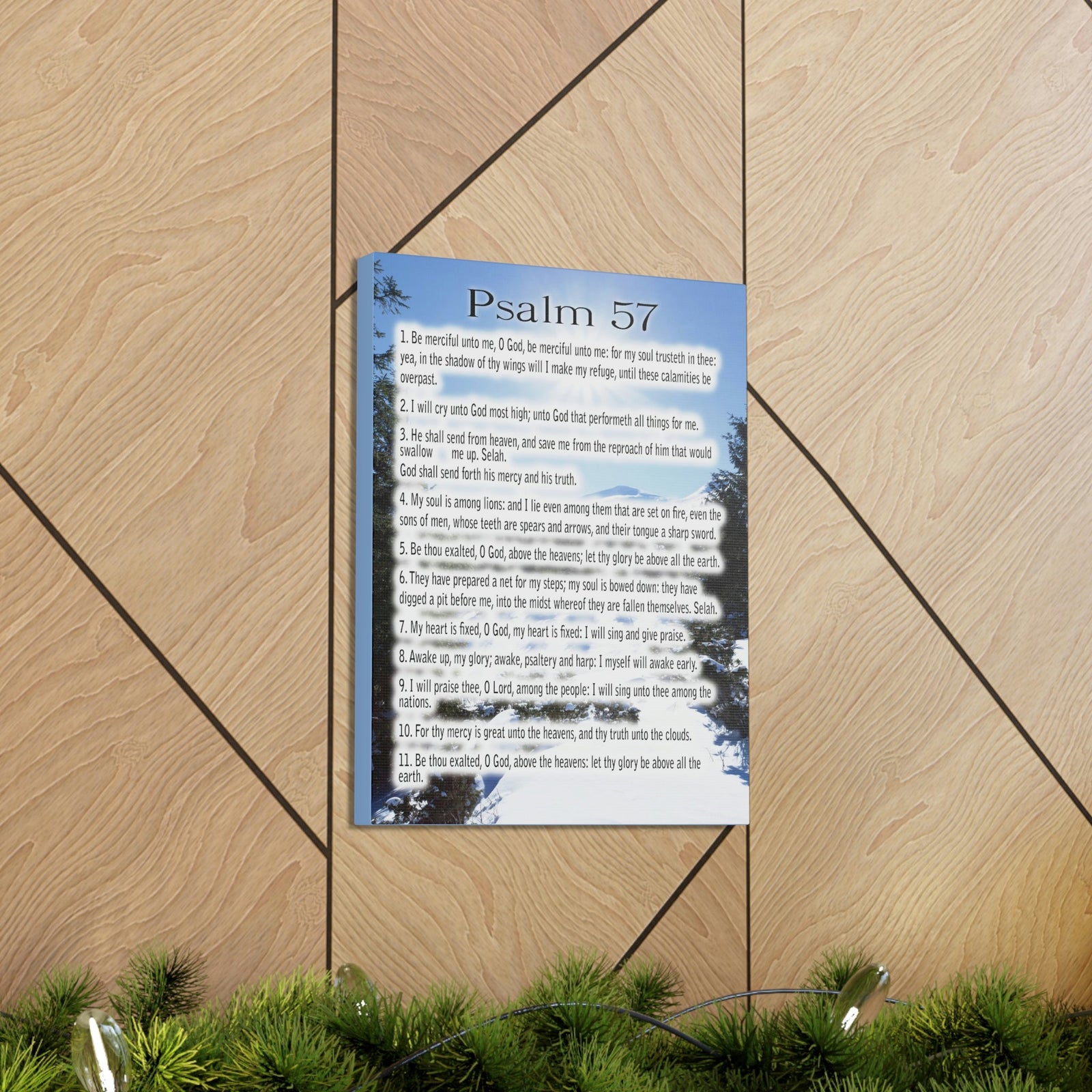 Scripture Walls Saved By Your Mercy Psalm 57:1 Christian Wall Art Print Ready to Hang Unframed-Express Your Love Gifts