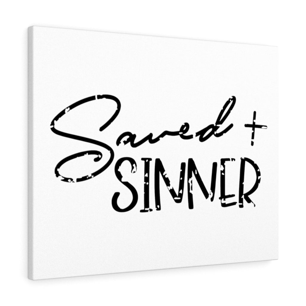 Scripture Walls Saved Sinner Bible Verse Canvas Christian Wall Art Ready to Hang Unframed-Express Your Love Gifts