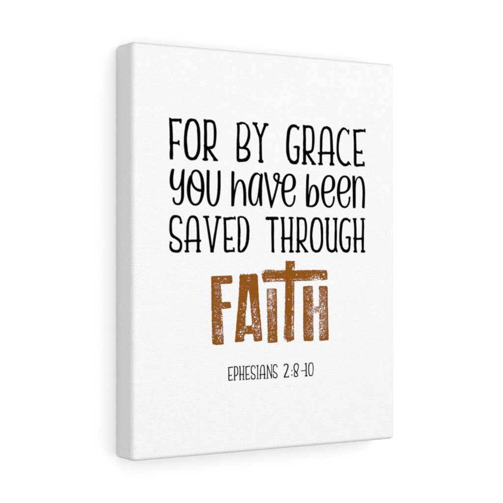 Scripture Walls Saved Through Faith Ephesians 2:8-10 Bible Verse Canvas Christian Wall Art Ready to Hang Unframed-Express Your Love Gifts