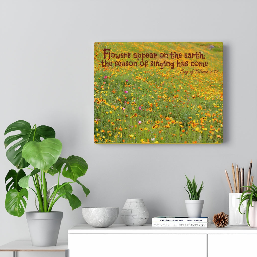Scripture Walls Season Of Singing Song Of Solomon 2:12 Bible Verse Canvas Christian Wall Art Ready to Hang Unframed-Express Your Love Gifts