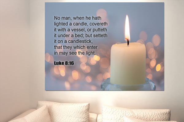 Scripture Walls See The Light Luke 8:16 Christian Wall Art Print Ready to Hang Unframed-Express Your Love Gifts