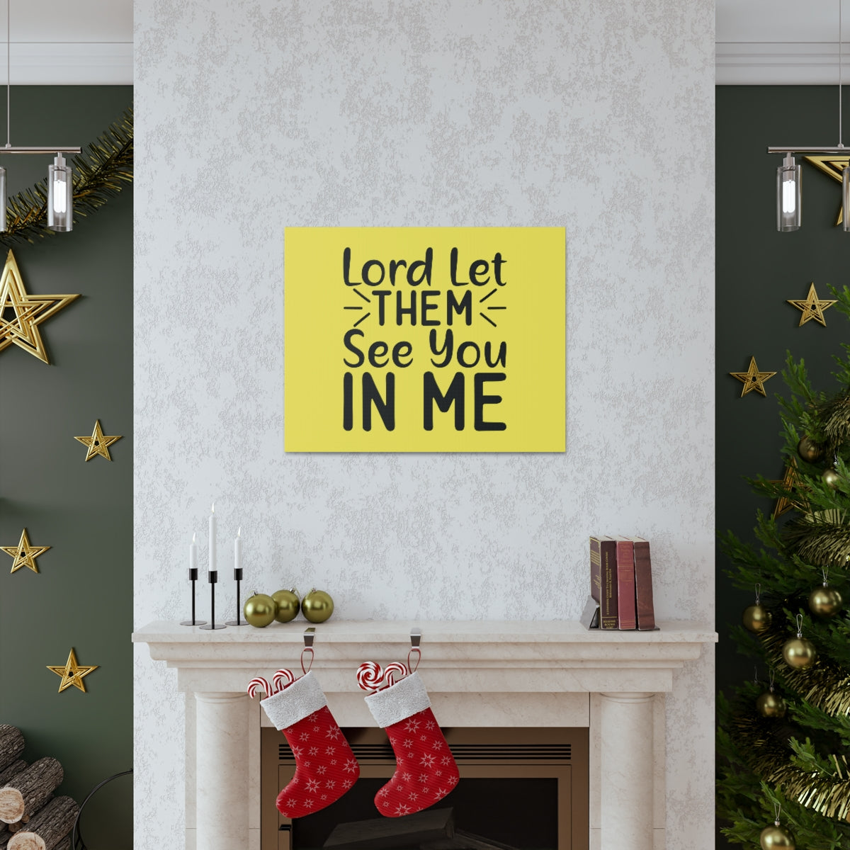 Scripture Walls See You In Me Yellow John 17:23 Bible Canvas Christian Wall Art Ready to Hang Unframed-Express Your Love Gifts
