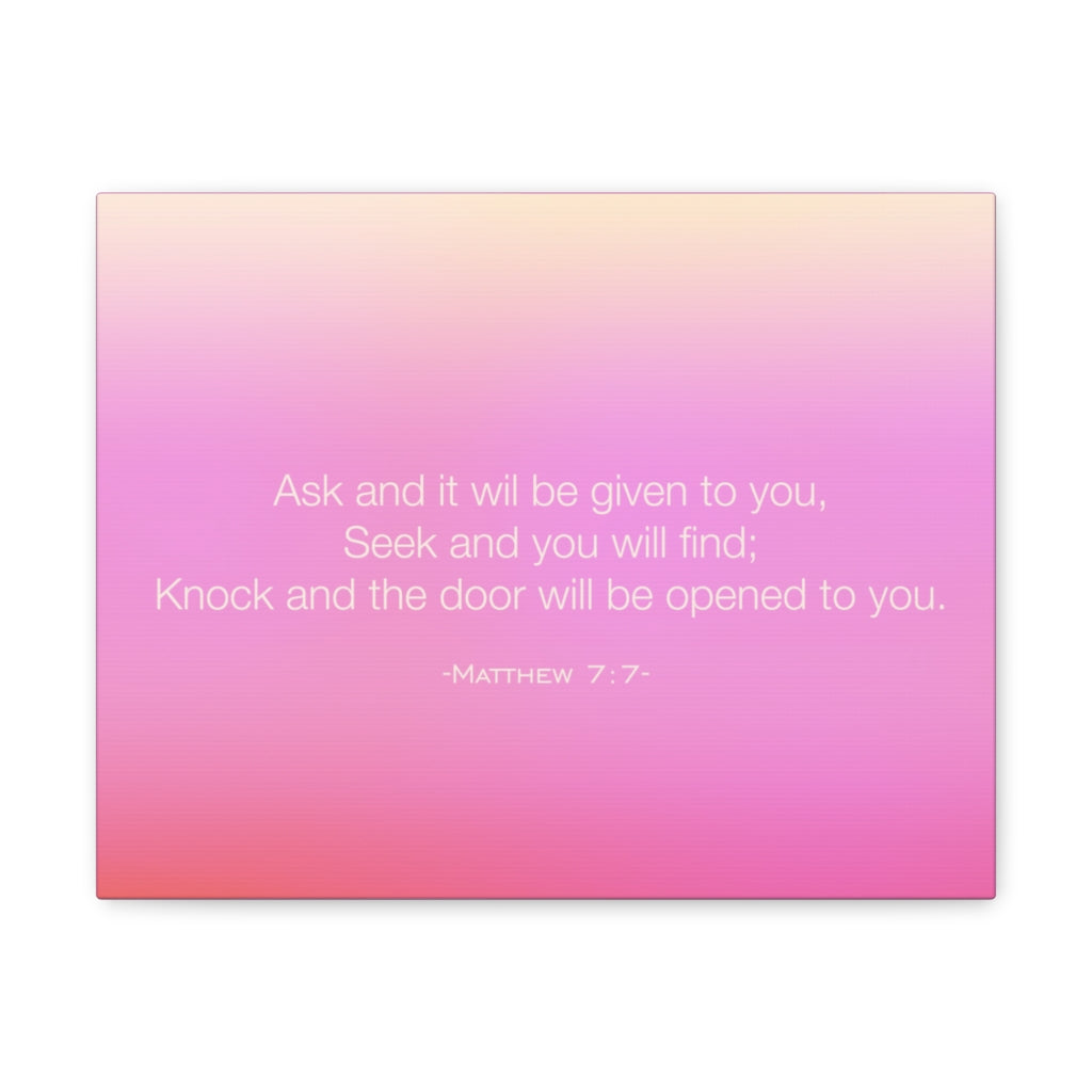 Scripture Walls Seek And You Will Find Matthew 7:7 Bible Verse Canvas Christian Wall Art Ready to Hang Unframed-Express Your Love Gifts