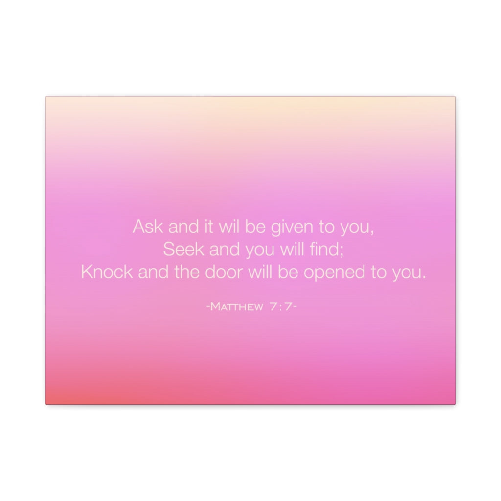 Scripture Walls Seek And You Will Find Matthew 7:7 Bible Verse Canvas Christian Wall Art Ready to Hang Unframed-Express Your Love Gifts