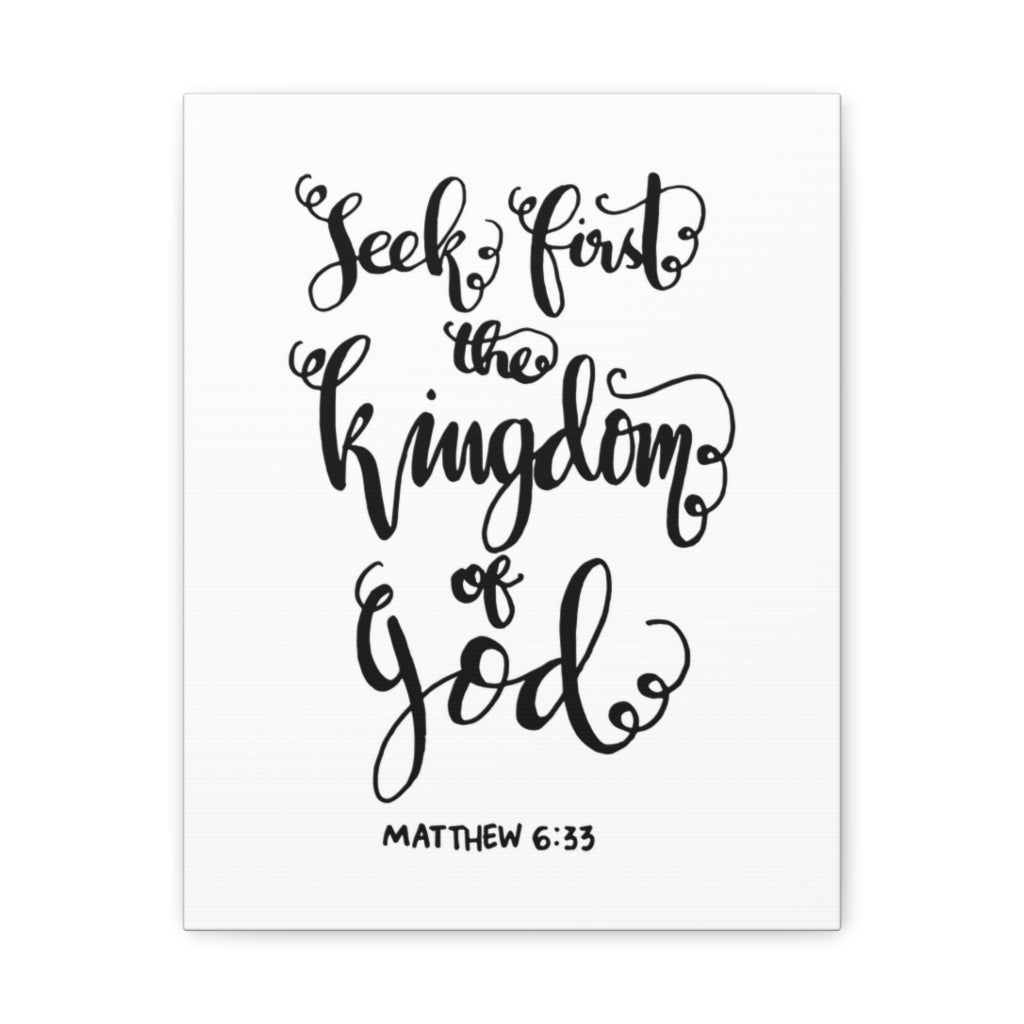 Scripture Walls Seek First The Kingdom Of God Matthew 6:33 Christian Wall Art Bible Verse Print Ready To Hang Unframed-Express Your Love Gifts