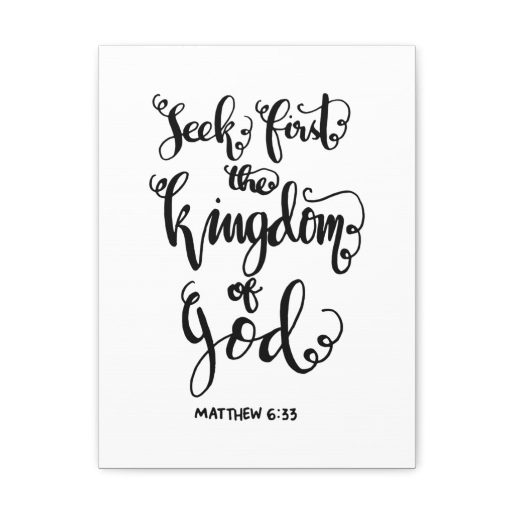 Scripture Walls Seek First The Kingdom Of God Matthew 6:33 Christian Wall Art Bible Verse Print Ready To Hang Unframed-Express Your Love Gifts