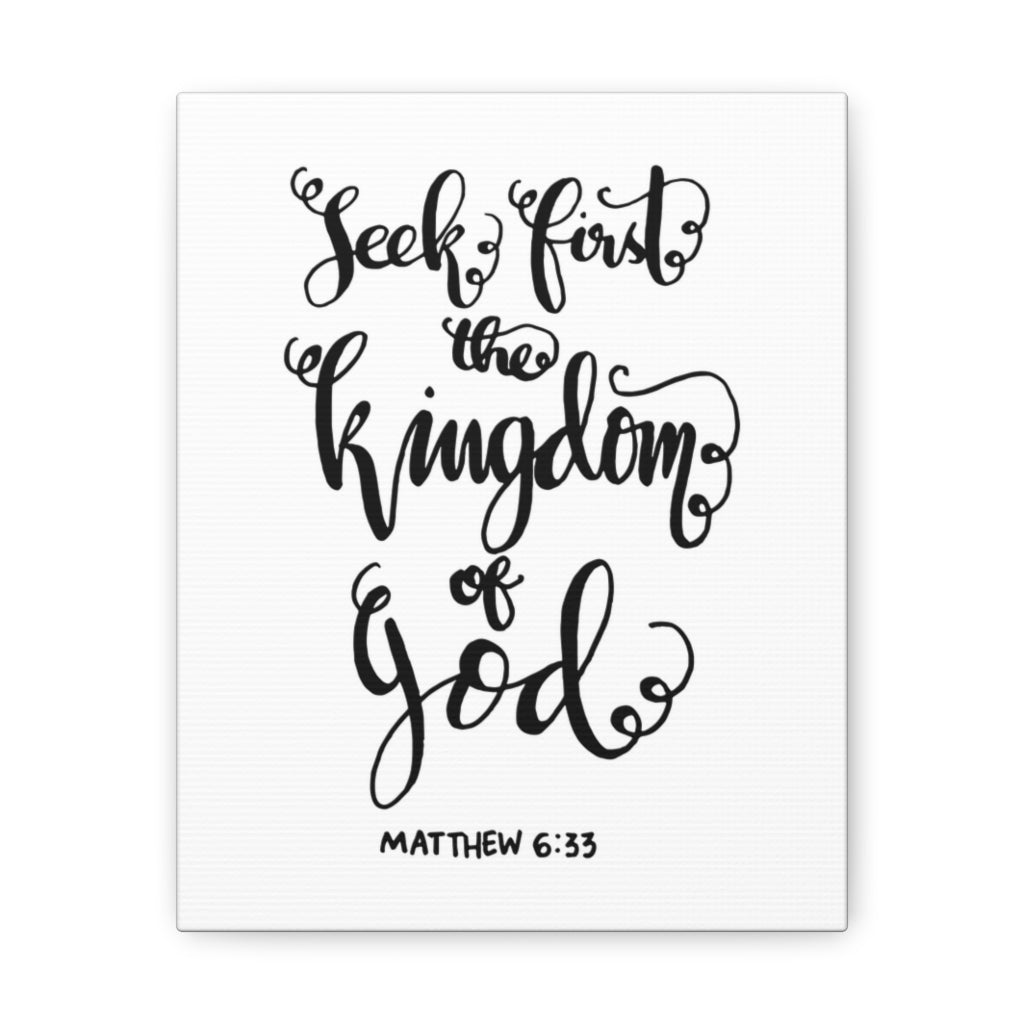 Scripture Walls Seek First The Kingdom Of God Matthew 6:33 Christian Wall Art Bible Verse Print Ready To Hang Unframed-Express Your Love Gifts