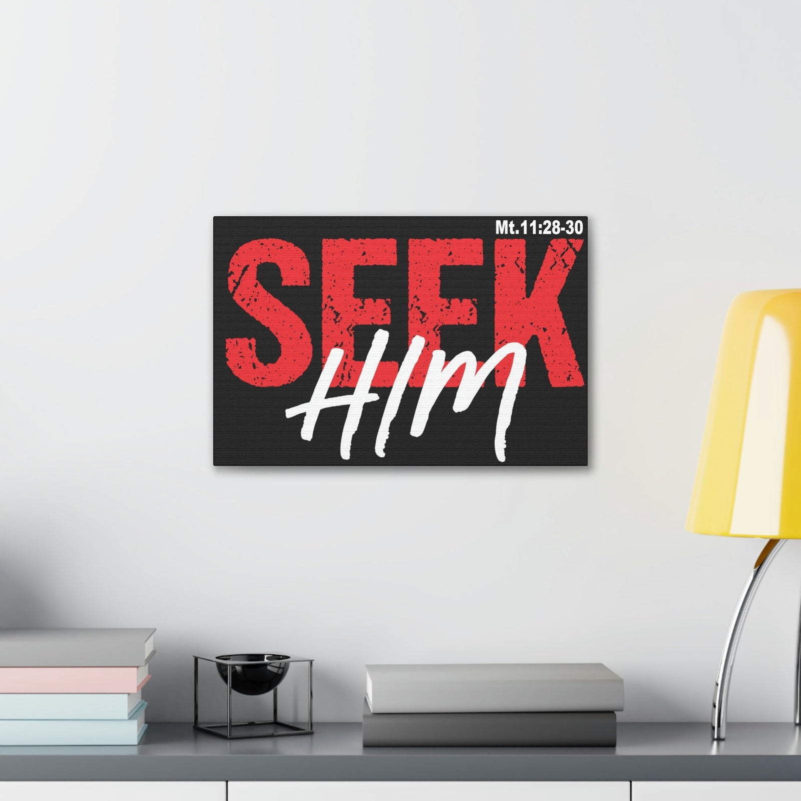 Scripture Walls Seek Him Matthew 11:28 Bible Verse Canvas Christian Wall Art Ready To Hang Unframed-Express Your Love Gifts