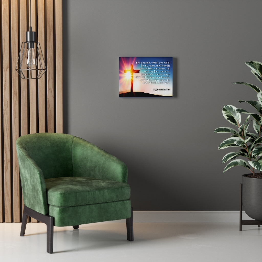 Scripture Walls Seek My Face 2 Chronicles 7:14 Bible Verse Canvas Christian Wall Art Ready to Hang Unframed-Express Your Love Gifts