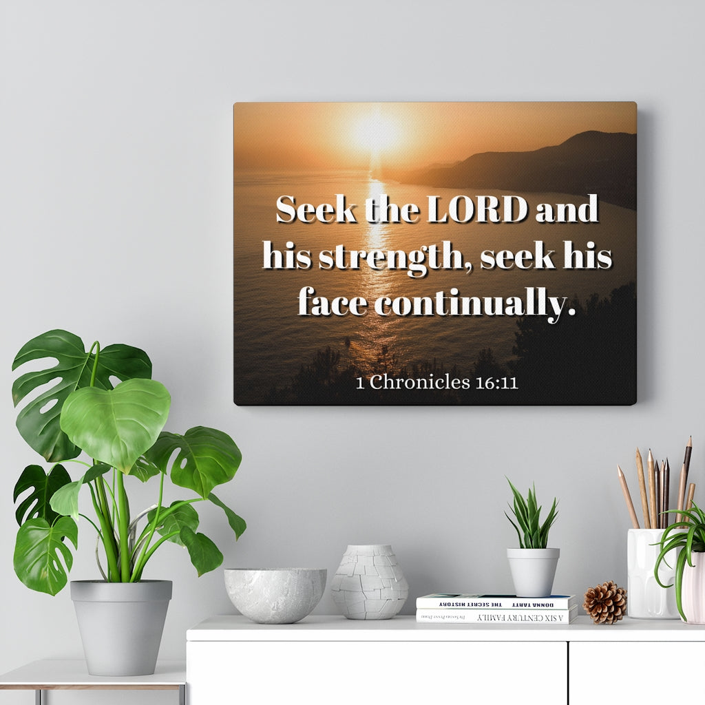 Scripture Walls Seek The Lord Continually 1 Chronicles 16:11 Bible Verse Canvas Christian Wall Art Ready to Hang Unframed-Express Your Love Gifts