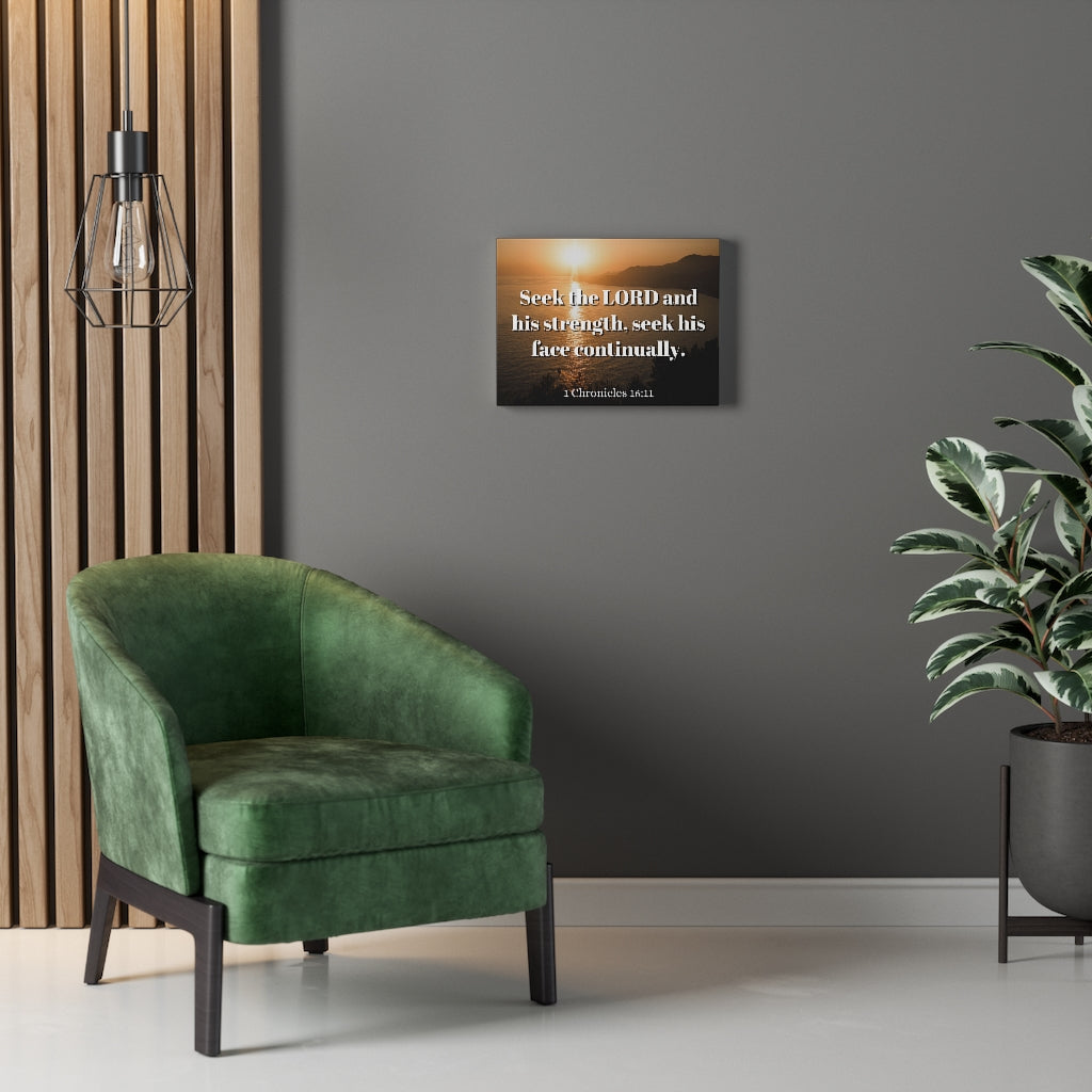 Scripture Walls Seek The Lord Continually 1 Chronicles 16:11 Bible Verse Canvas Christian Wall Art Ready to Hang Unframed-Express Your Love Gifts