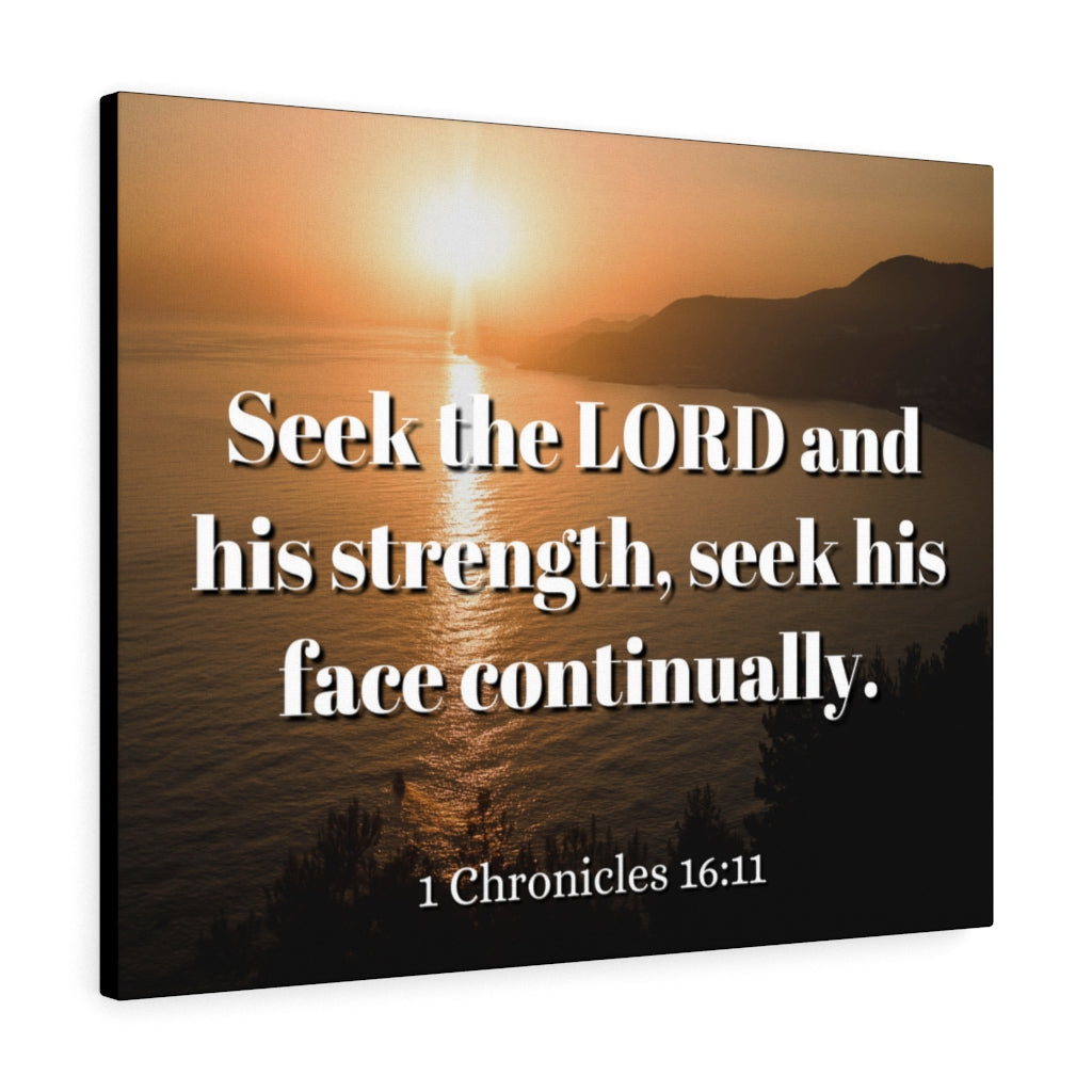 Scripture Walls Seek The Lord Continually 1 Chronicles 16:11 Bible Verse Canvas Christian Wall Art Ready to Hang Unframed-Express Your Love Gifts