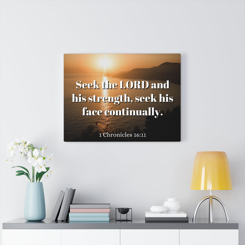 Scripture Walls Seek The Lord Continually 1 Chronicles 16:11 Bible Verse Canvas Christian Wall Art Ready to Hang Unframed-Express Your Love Gifts