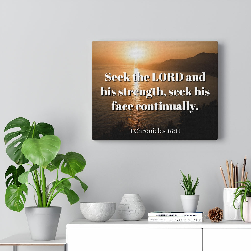 Scripture Walls Seek The Lord Continually 1 Chronicles 16:11 Bible Verse Canvas Christian Wall Art Ready to Hang Unframed-Express Your Love Gifts