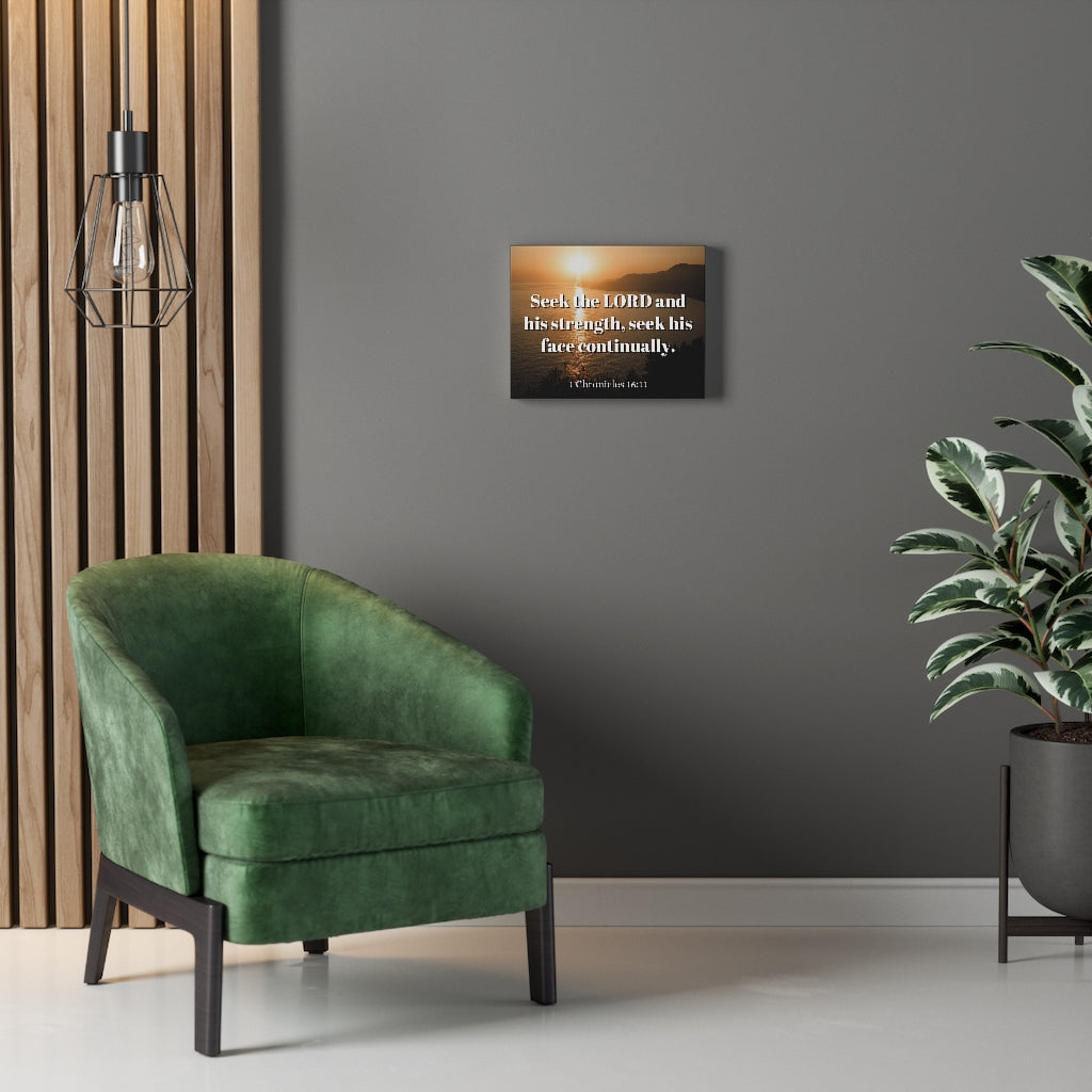 Scripture Walls Seek The Lord Continually 1 Chronicles 16:11 Bible Verse Canvas Christian Wall Art Ready to Hang Unframed-Express Your Love Gifts