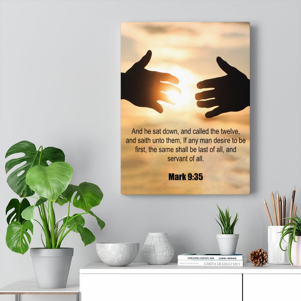 Scripture Walls Servant of All Mark 9:35 Bible Verse Canvas Christian Wall Art Ready to Hang Unframed-Express Your Love Gifts