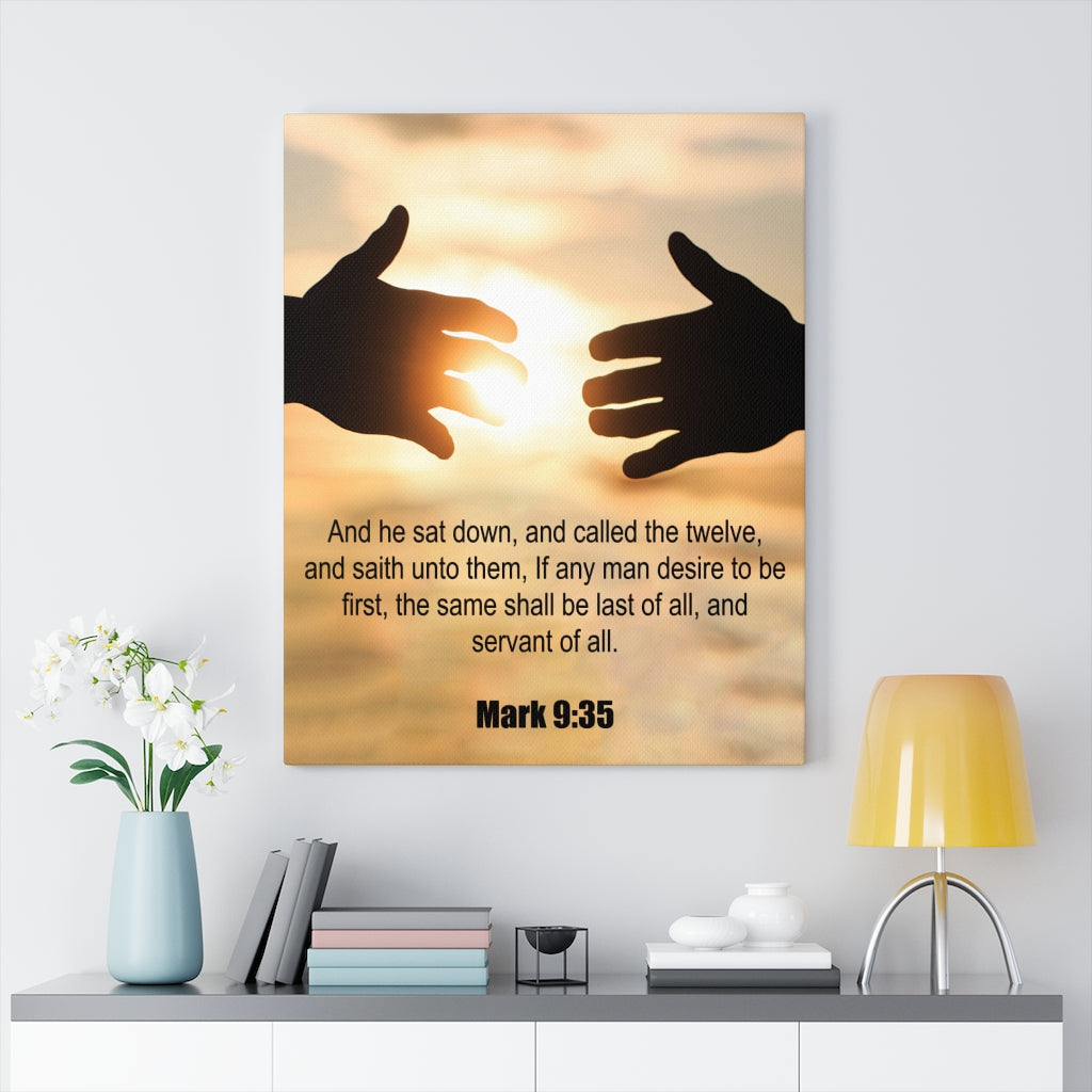 Scripture Walls Servant of All Mark 9:35 Bible Verse Canvas Christian Wall Art Ready to Hang Unframed-Express Your Love Gifts