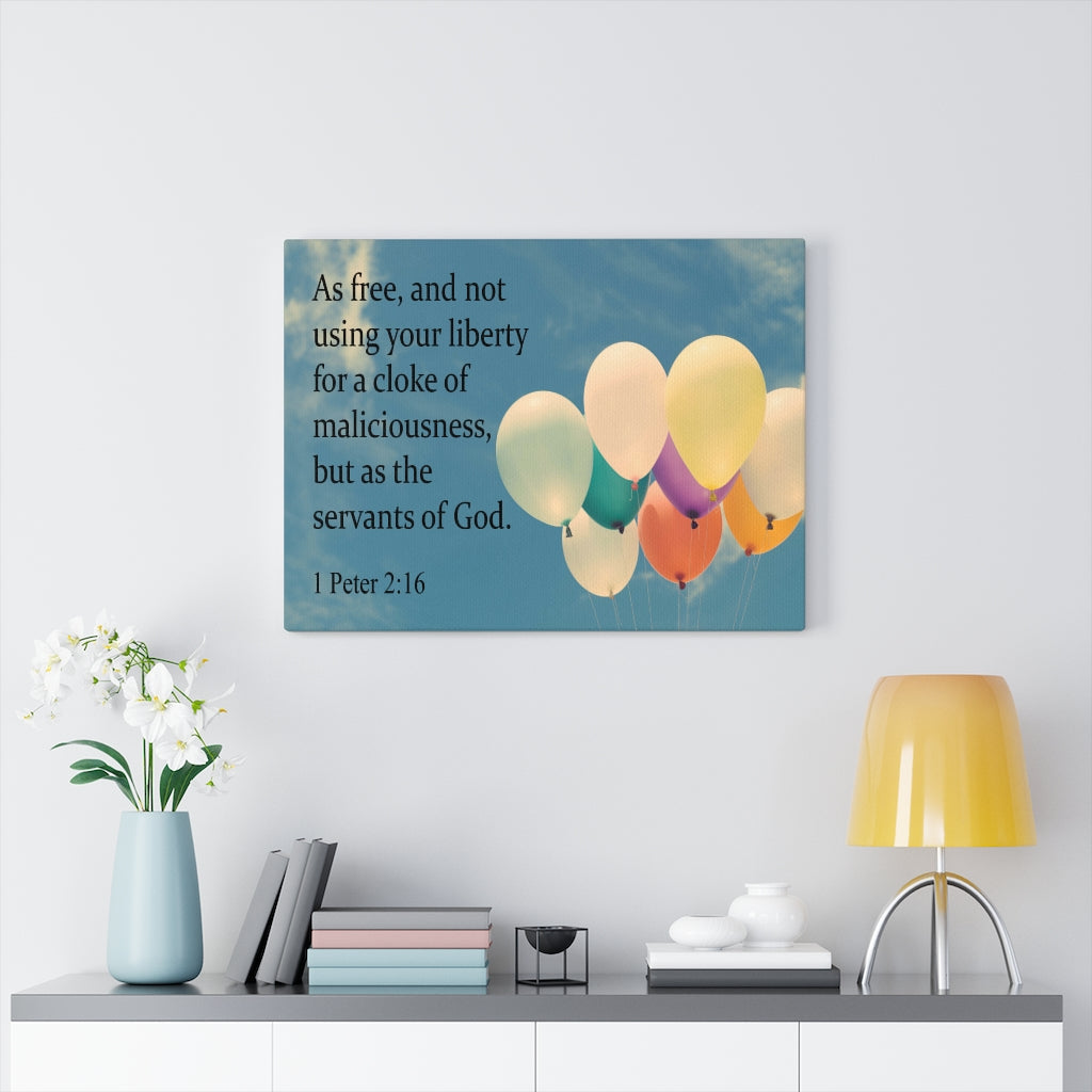 Scripture Walls Servants of God 1 Peter 2:16 Bible Verse Canvas Christian Wall Art Ready to Hang Unframed-Express Your Love Gifts