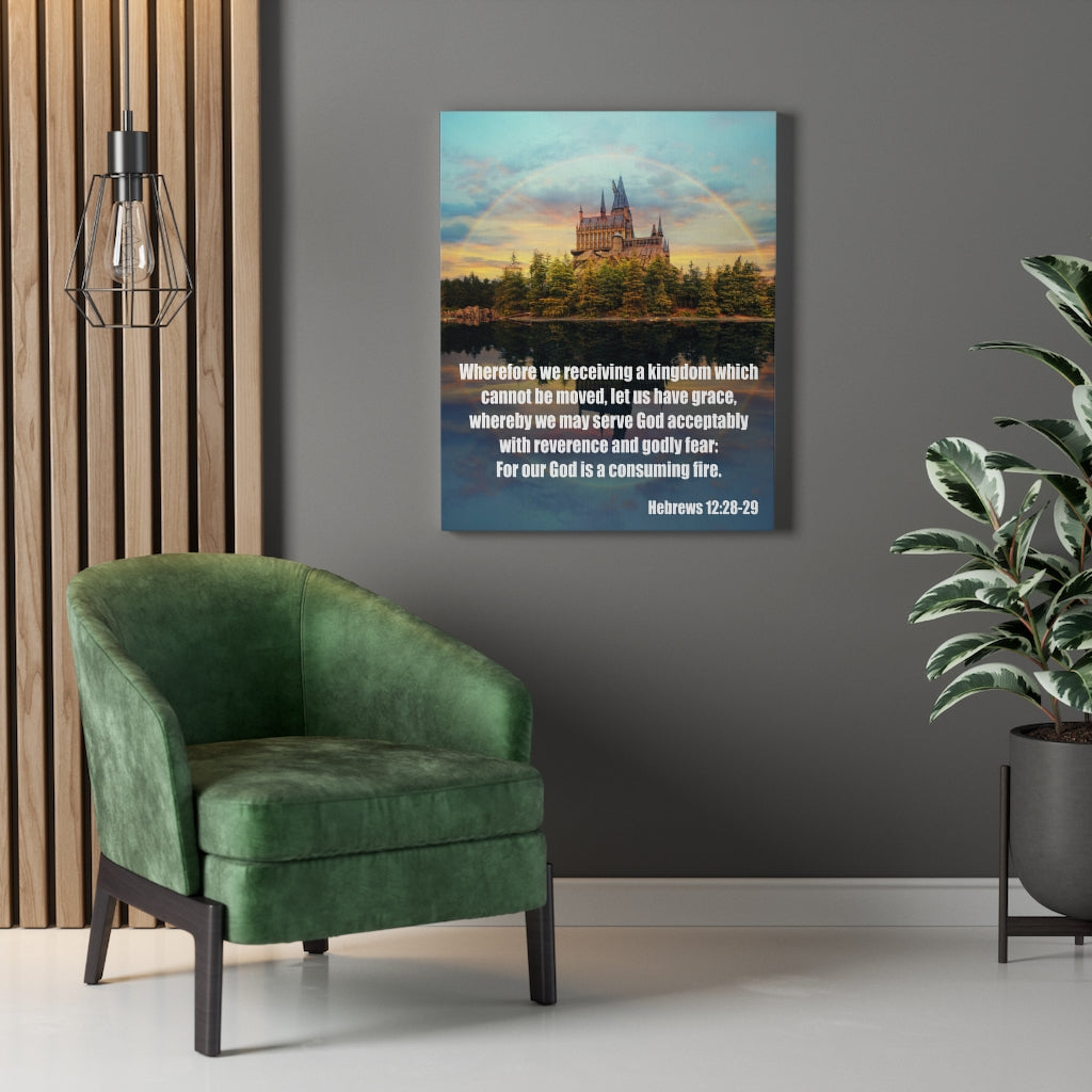 Scripture Walls Serve God Hebrews 12:28-29 Wall Art Christian Home Decor Unframed-Express Your Love Gifts