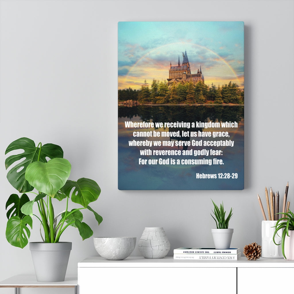 Scripture Walls Serve God Hebrews 12:28-29 Wall Art Christian Home Decor Unframed-Express Your Love Gifts
